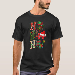 Autism Awareness Puzzle Christmas Hohoho Autistic T-Shirt