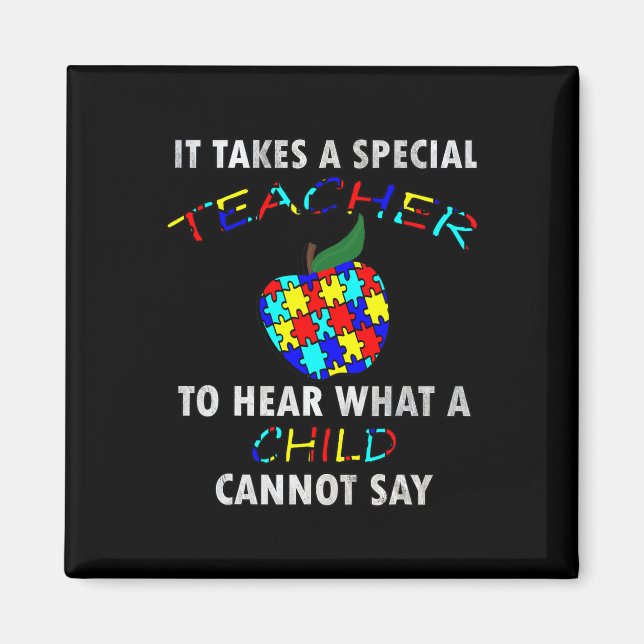 Autism Awareness Puzzle Design Support Special Ed  Magnet (Front)