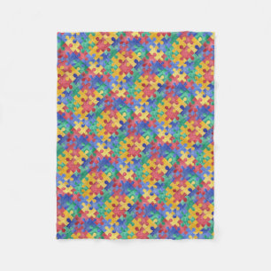 Autism Awareness puzzle fleece blanket