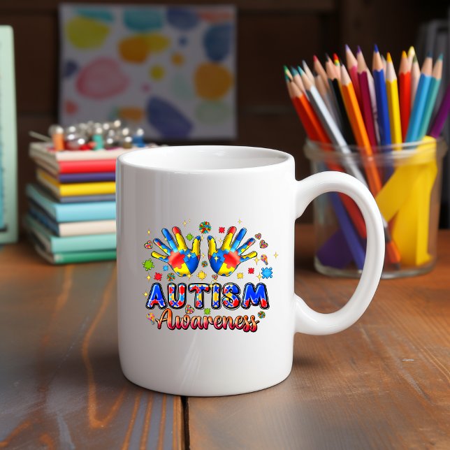 Autism Awareness Puzzle Hands Mug (Creator Uploaded)