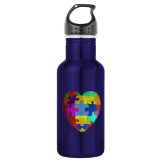 Autism Awareness Puzzle Heart 532 Ml Water Bottle