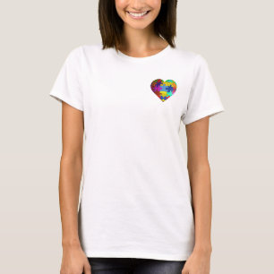 Autism Awareness Puzzle Heart Pocket Graphic T-Shirt