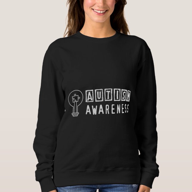Autism Awareness Puzzle Light Bulb Sweatshirt (Front)