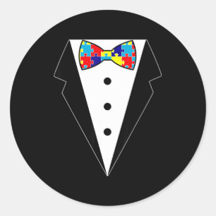 Autism Awareness Puzzle Neck Tie 2017 Shirt Tuxedo Classic Round Sticker