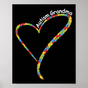 Autism Awareness Puzzle Of Heart Plus Size Poster