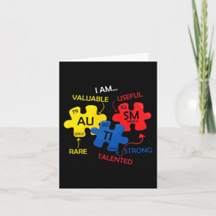 Autism Awareness Puzzle Periodic Table Elements Mo Card