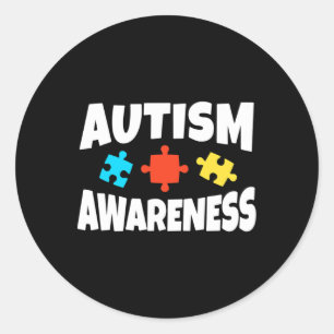 Autism Awareness Puzzle Piece Autistic Support Classic Round Sticker