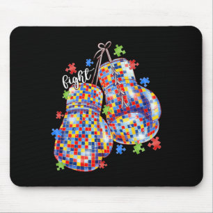 Autism Awareness Puzzle Piece Boxing Gloves Men Wo Mouse Pad