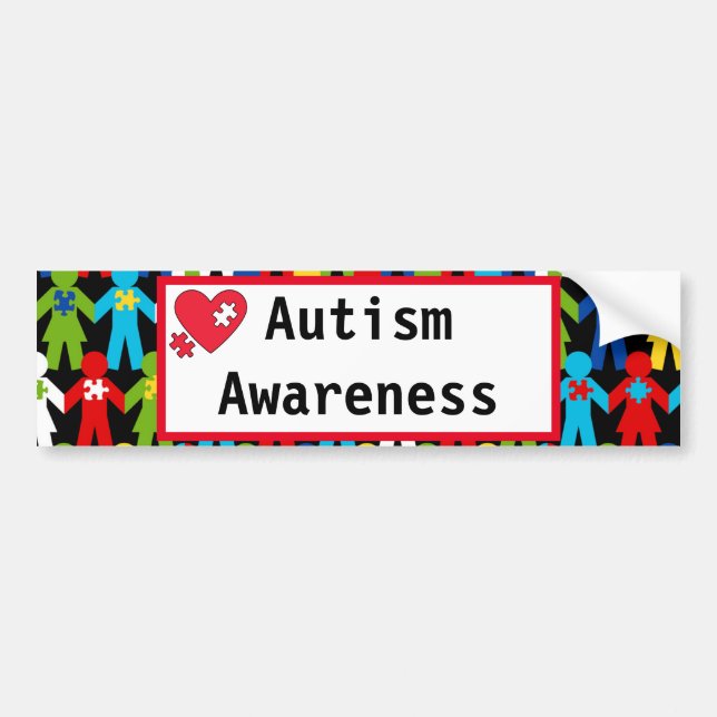 Autism Awareness Puzzle Piece Colourful Car Bumper Sticker (Front)