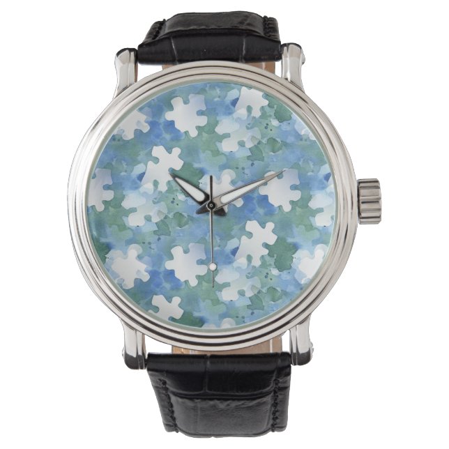 Autism Awareness Puzzle Piece  Keychain Watch (Front)