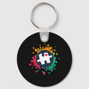 Autism Awareness Puzzle Piece Love Autistic Suppor Key Ring