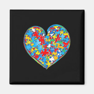 Autism Awareness Puzzle Piece Love Heart Valentine Magnet