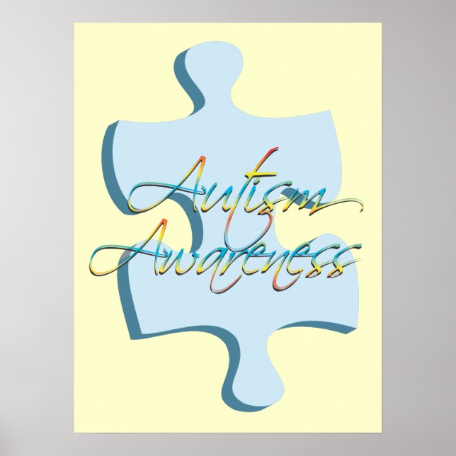 Autism Awareness Puzzle Piece Poster Art (Front)