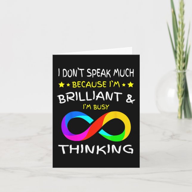 Autism Awareness Puzzle Piece Rainbow Infinity Aut Card (Front)