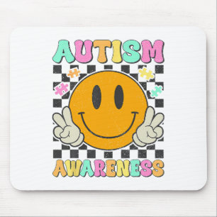 Autism Awareness Puzzle Piece Smile Face Autism Mo Mouse Pad