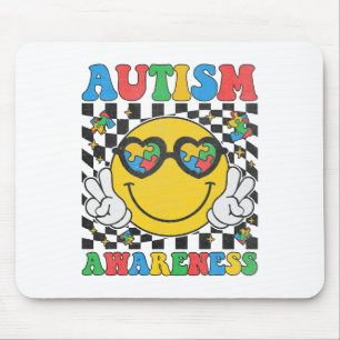 Autism Awareness Puzzle Piece Smile Face Autism Mo Mouse Pad