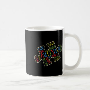 Autism Awareness Puzzle Piece Words Autistic Kids Coffee Mug