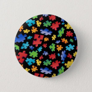 Autism Awareness Puzzle Pieces 6 Cm Round Badge