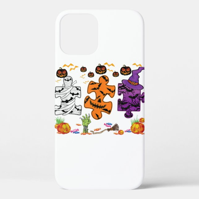 Autism Awareness Puzzle Pieces Halloween Case-Mate iPhone Case (Back)