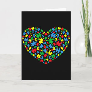 Autism Awareness Puzzle Pieces Heart Autism Mum Wo Card