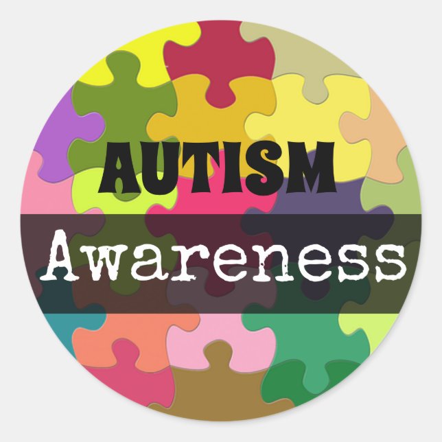 AUTISM Awareness Puzzle pieces Stickers (Front)