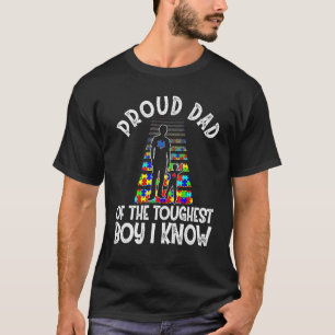 Autism Awareness Puzzle Proud Dad Of The Toughest  T-Shirt