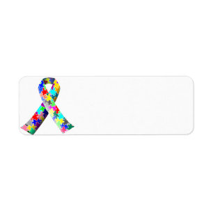 Autism Awareness Puzzle Ribbon Address Labels
