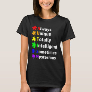 Autism Awareness Puzzle Ribbon Month Autistic Spec T-Shirt