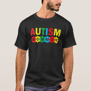 Autism Awareness Puzzle Ribbon Proud Autism Mommom T-Shirt