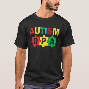 Autism Awareness Puzzle Ribbon Proud Autism Opa T-Shirt