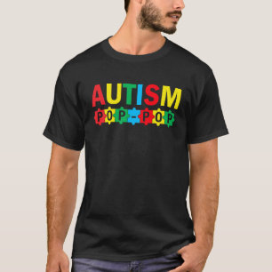 Autism Awareness Puzzle Ribbon Proud Autism Pop po T-Shirt