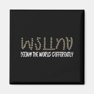 Autism Awareness Puzzle Seeing The World Different Magnet
