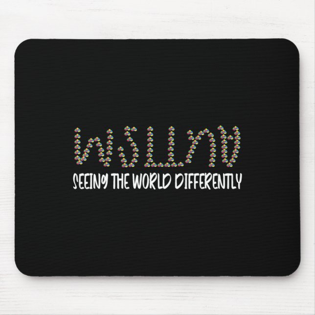 Autism Awareness Puzzle Seeing The World Different Mouse Pad (Front)