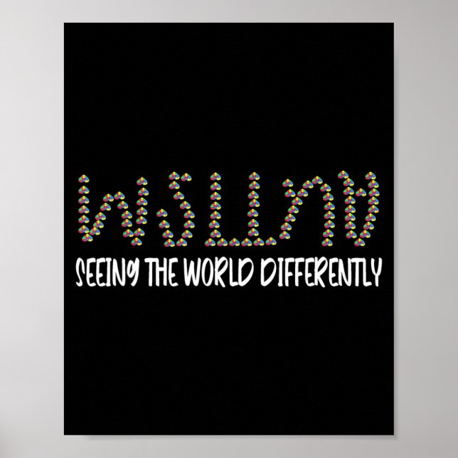 Autism Awareness Puzzle Seeing The World Different Poster (Front)