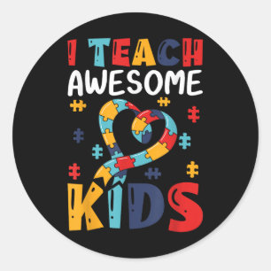 Autism Awareness Puzzle Special Education Teacher Classic Round Sticker