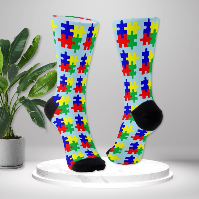 Autism Awareness Puzzle Unisex Novelty  Socks (Creator Uploaded)
