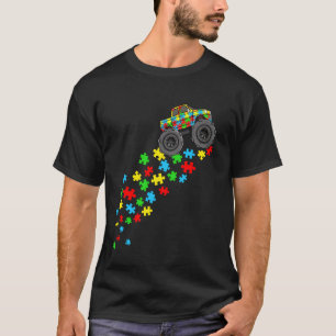 Autism Awareness Puzzles Funny Monter Truck Puzzle T-Shirt