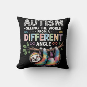 Autism Awareness Quote Unique Mind Rainbow Cushion