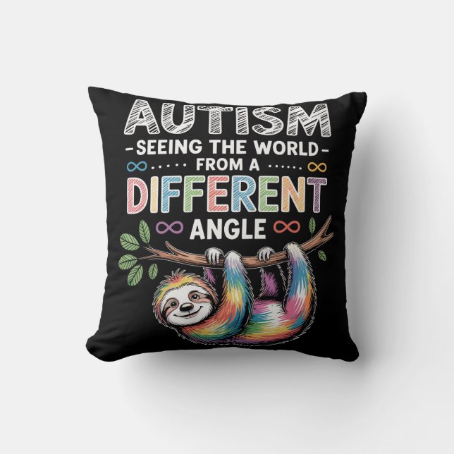 Autism Awareness Quote Unique Mind Rainbow Cushion (Front)