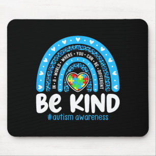 Autism Awareness Rainbow In April We Wear Blue Rib Mouse Pad