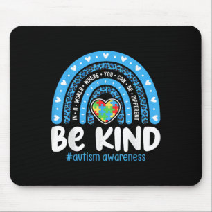 Autism Awareness Rainbow In April We Wear Blue Rib Mouse Pad
