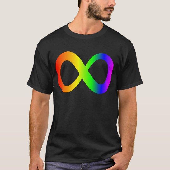 Autism Awareness Rainbow Infinity Symbol T-Shirt (Front)