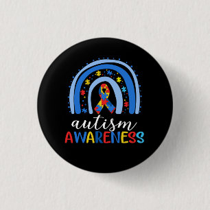 Autism Awareness Rainbow Puzzle Autism Awareness M 3 Cm Round Badge