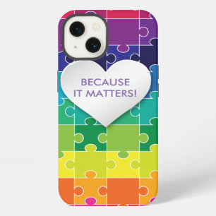 Autism Awareness Rainbow Puzzle Piece iPhone Case