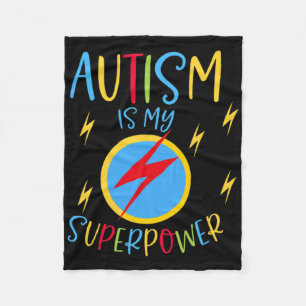 Autism Awareness Ribbon Boys Girls Kids Is My Supe Fleece Blanket