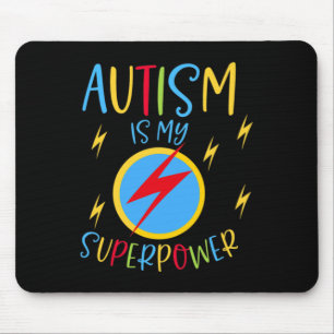 Autism Awareness Ribbon Boys Girls Kids Is My Supe Mouse Pad