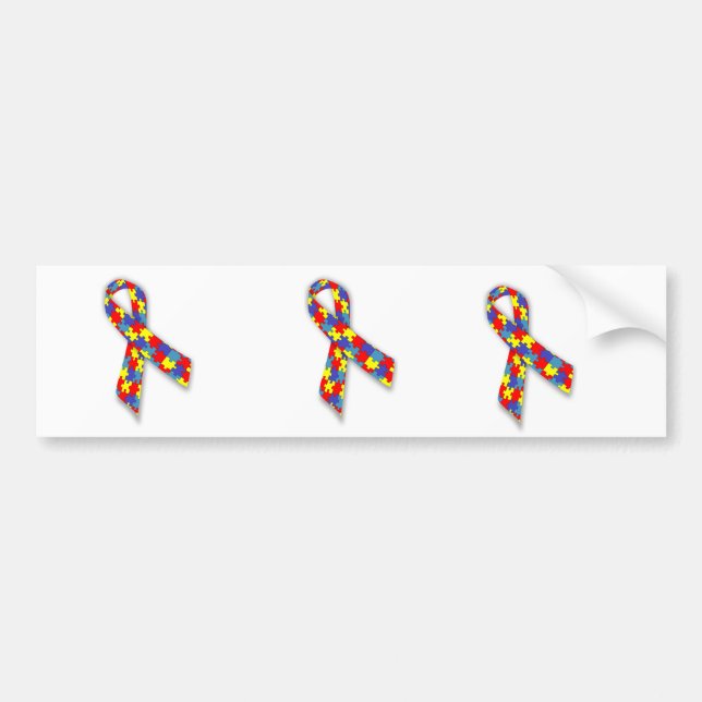 Autism Awareness ribbon Bumper Sticker (Front)