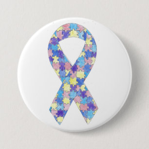 Autism Awareness Ribbon Button