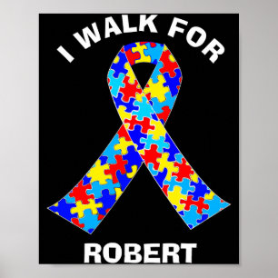 Autism Awareness Ribbon Custom Fundraising Walk T Poster