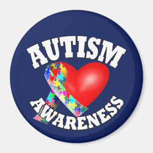 Autism Awareness Ribbon heart Magnet